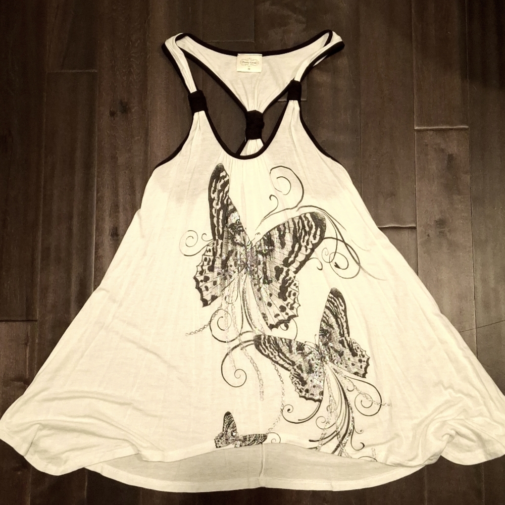 Pretty Good Butterfly Print Raceback Tank